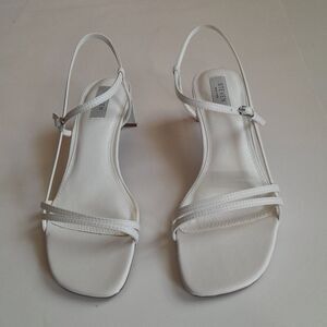 Steven New York Women’s Oceana White Leather Strappy Heels size 9.5